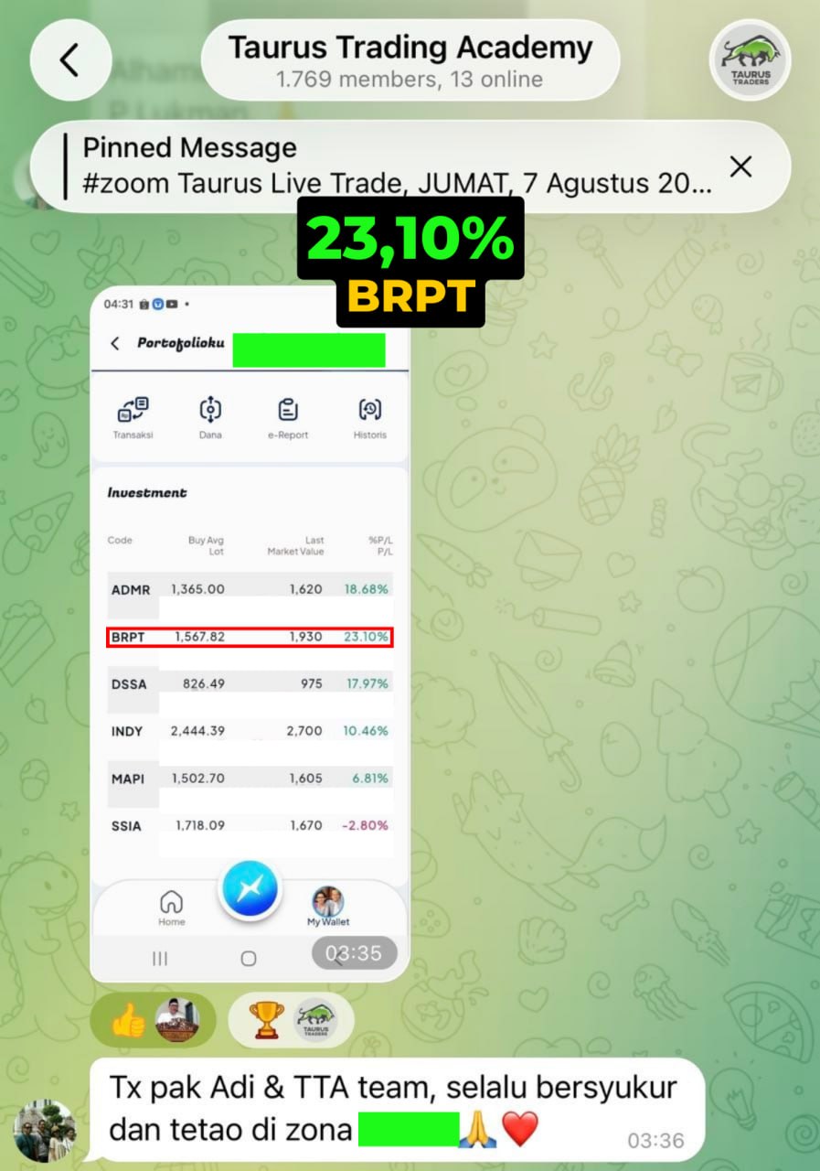 Testimoni member Taurus - saham DEWA
