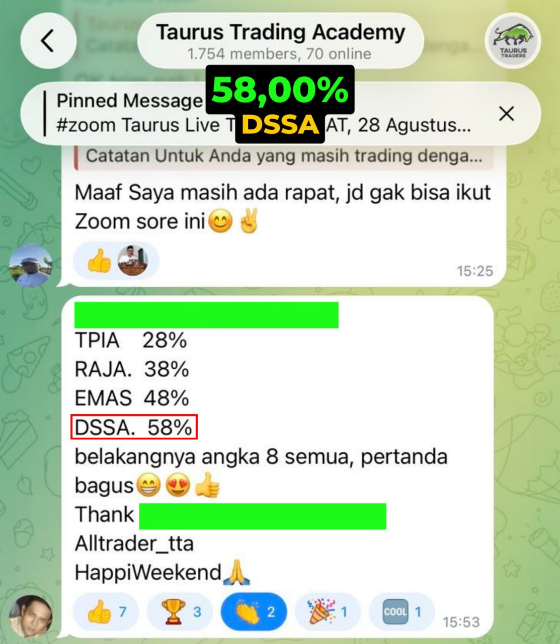 Testimoni member Taurus - saham DEWA